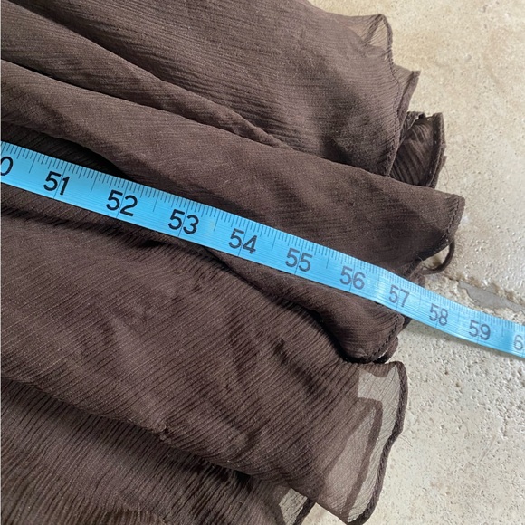 Jenny Yoo Collection 100% Silk Chiffon Brown Bridesmaid Formal Gown 12 - Picture 9 of 13